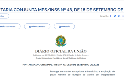 INSS prorroga por mais 365 dias regra para concessão de benefício por incapacidade por análise documental